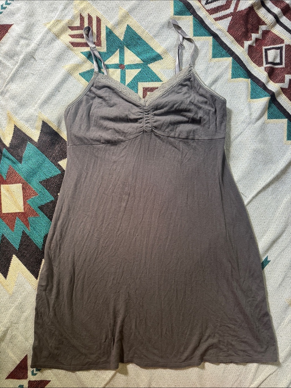 Blue canoe camisole bra dress slip nightwear organic cotton grey women’s XL